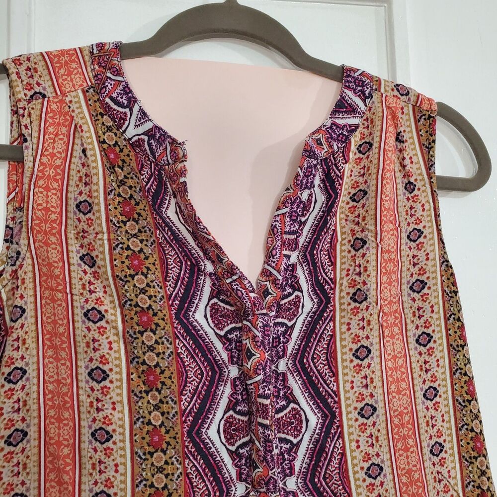 CUPIO Womens Dress‎ Sleeveless Colorful Hi-Low V-neck Lightweight SzM SKU#A-126 - Picture 8 of 16